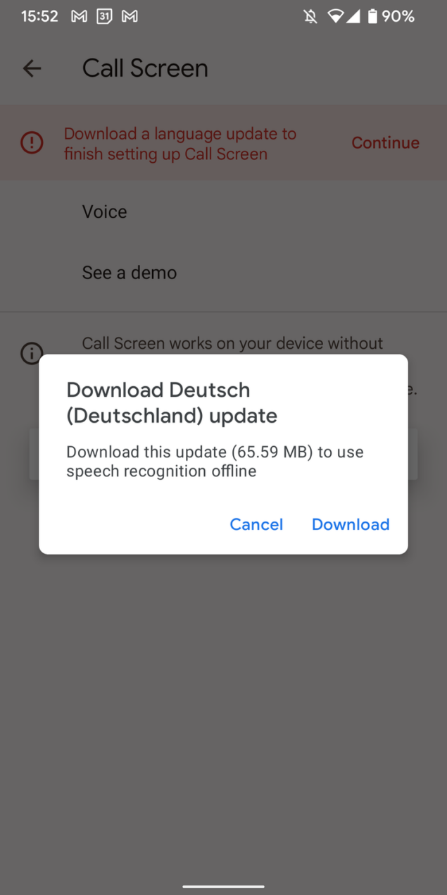 Call Screen