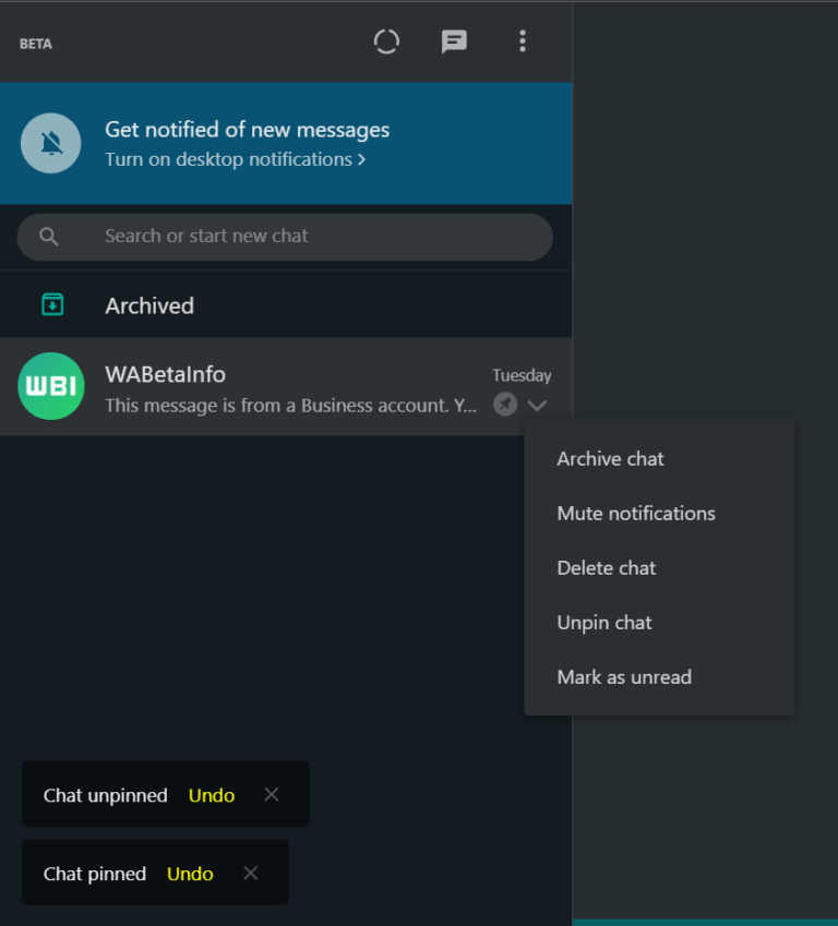 Whatsapp desktop sincronizzazione chat