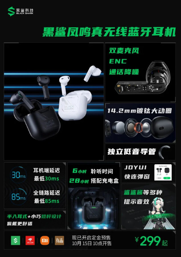 black shark 4s pro true wireless bluetooth ufficiali specifiche prezzo