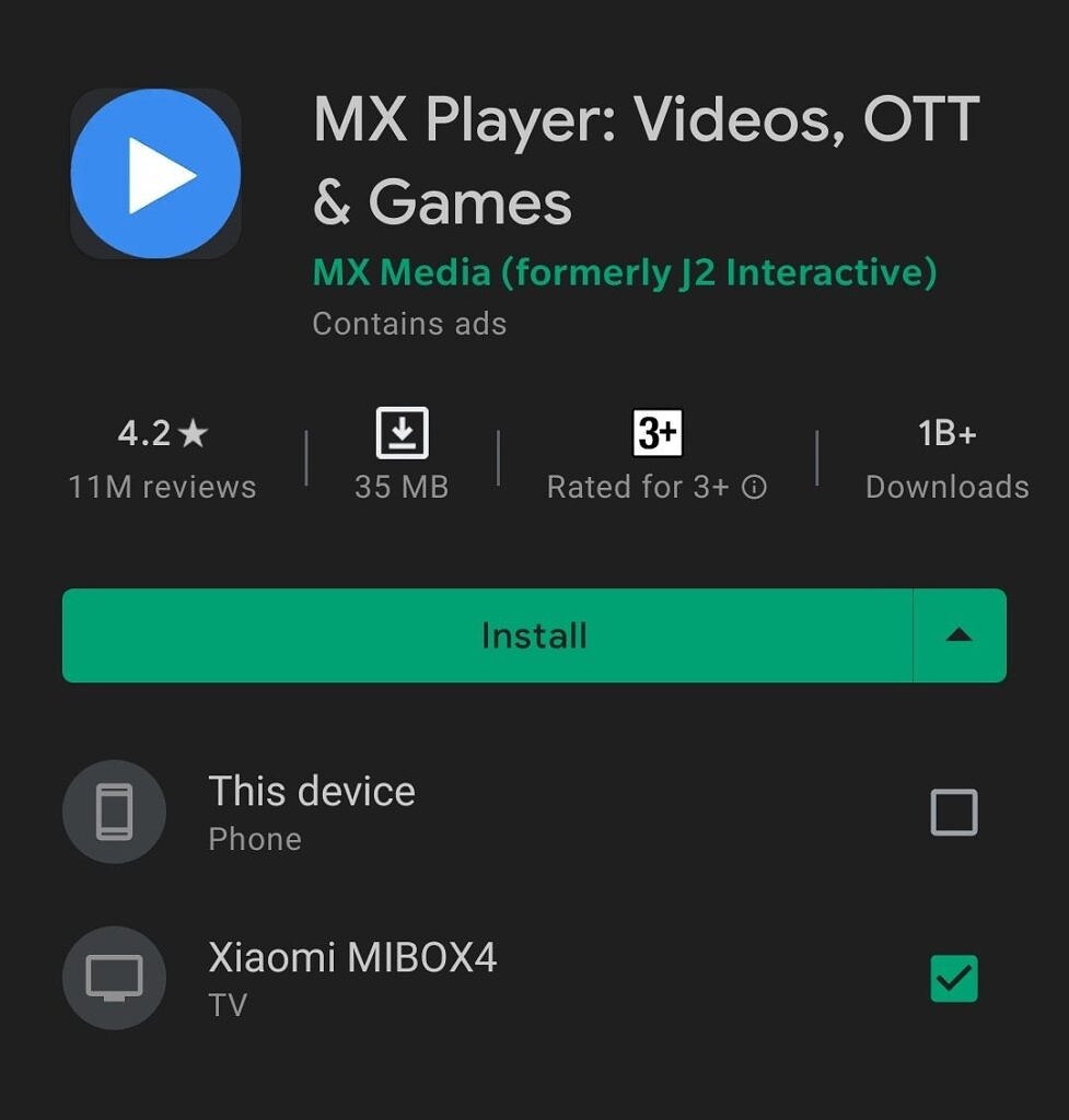 Google Play Store installazione app su Android TV