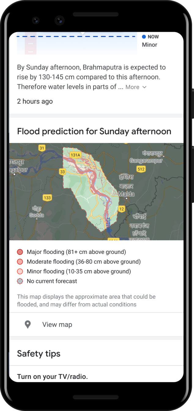 Google sistema previsione inondazioni