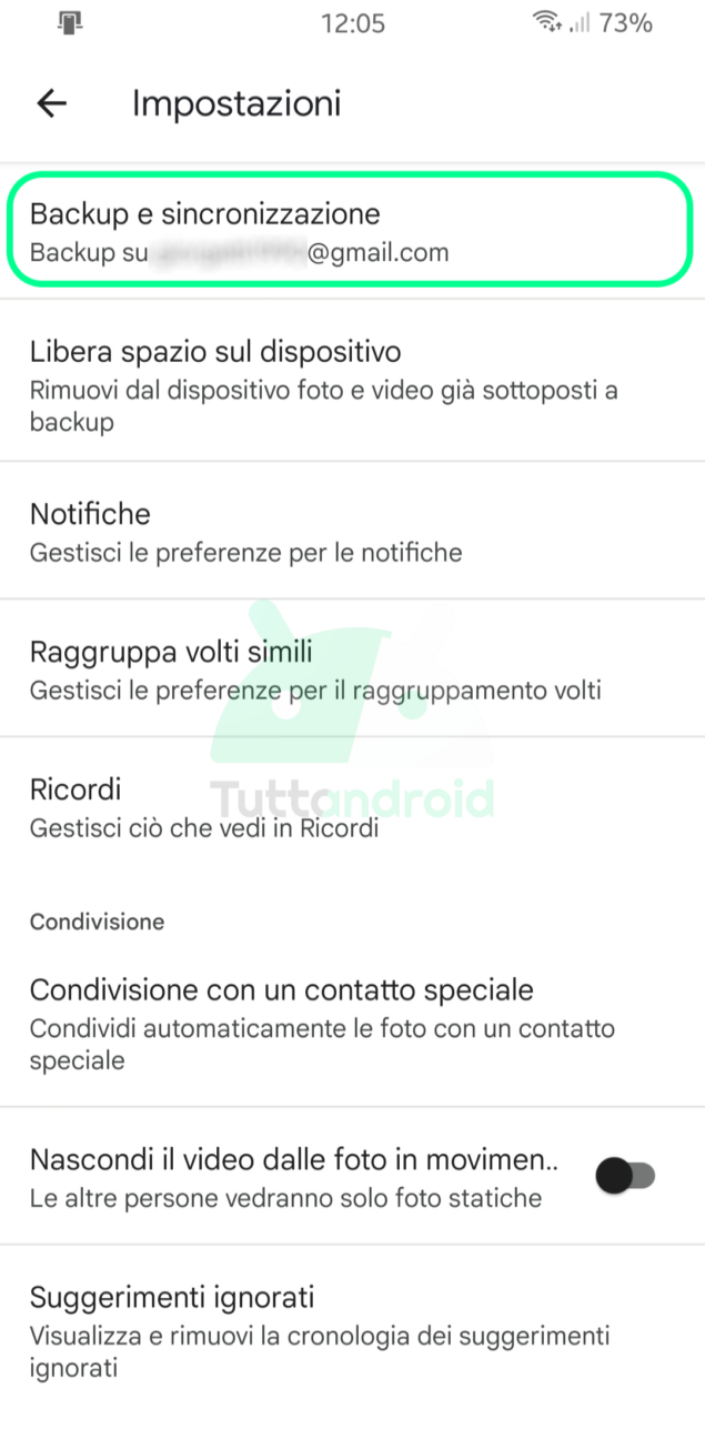 come fare backup WhatsApp su Google Foto