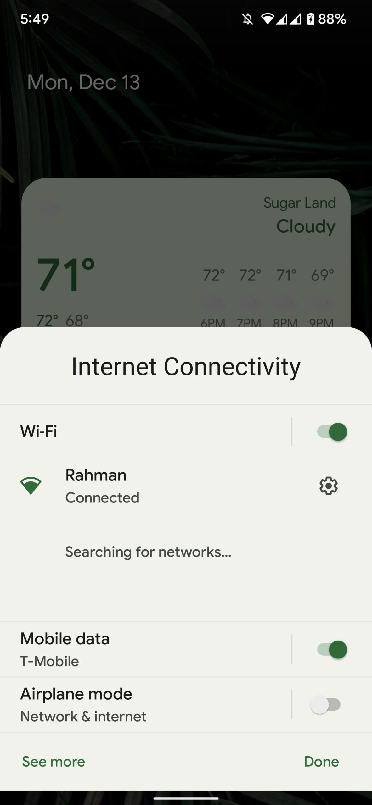 Android 12 internet connectivity