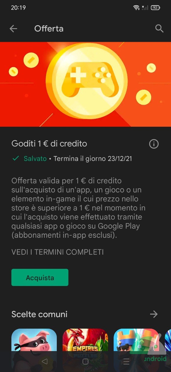 Finalmente anche in Italia pronte ad arrivare le Carte Regalo Play Store 