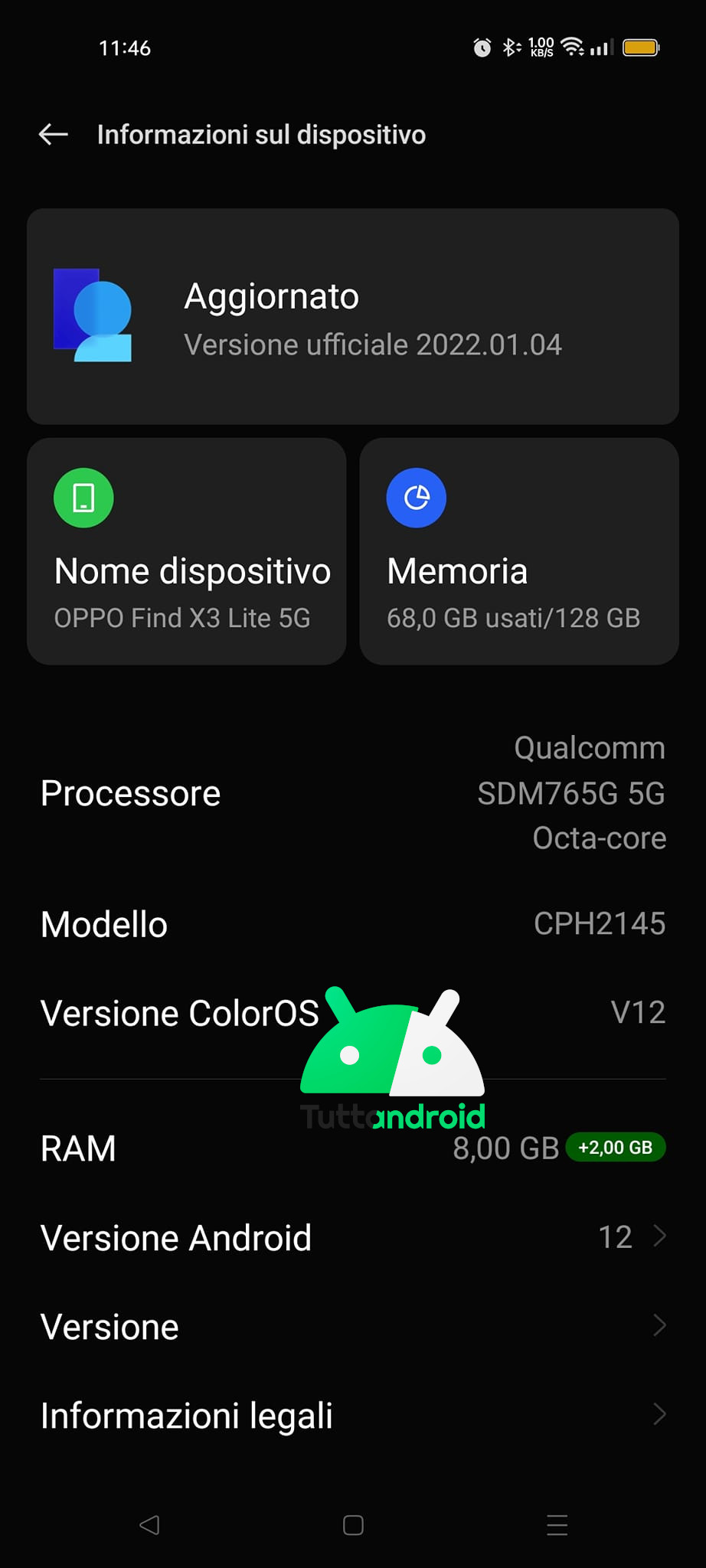 OPPO Find X3 Lite 5G Android 12