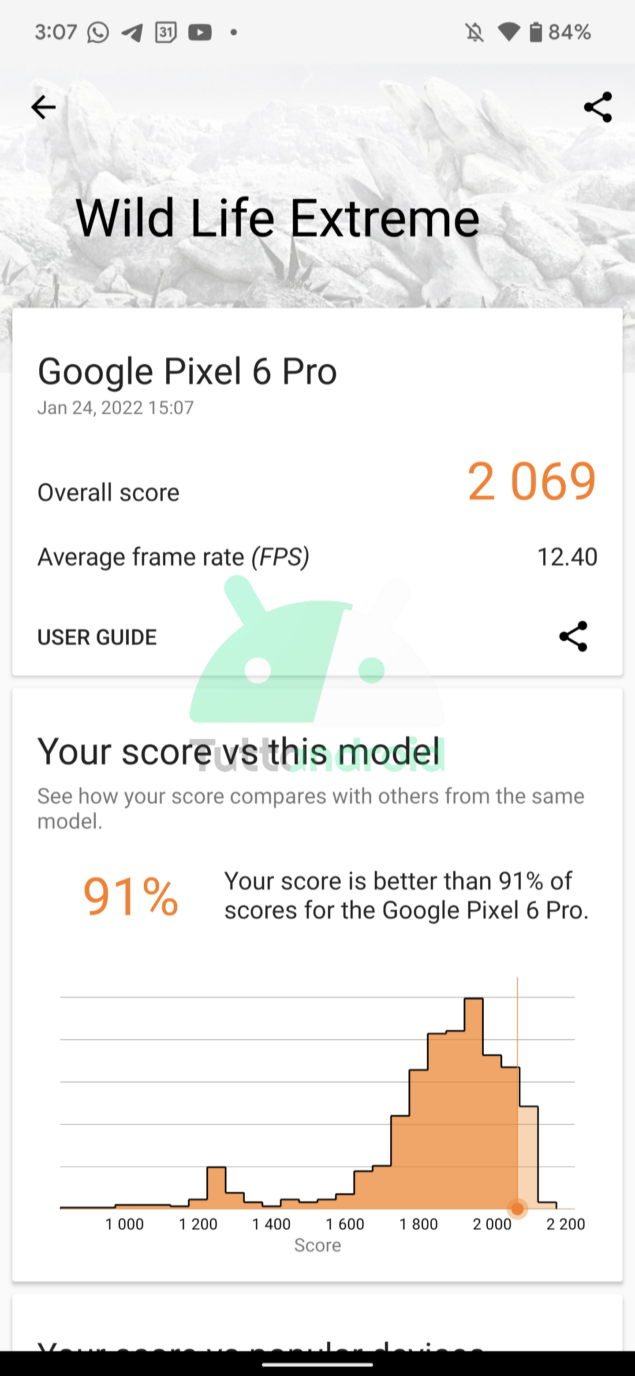 benchmark 3DMark Google Pixel 6 Pro Tensor