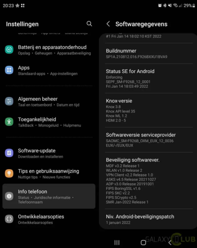 Samsung Galaxy Z Fold3 update