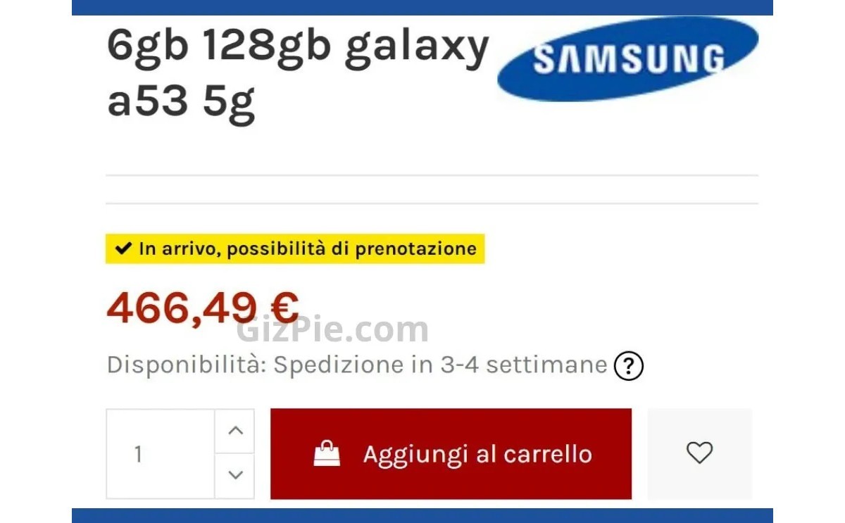 Samsung Galaxy A53 5G prezzo italia