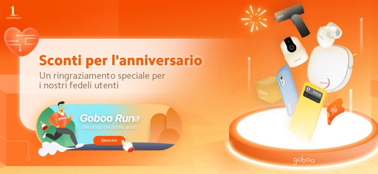 Goboo celebra il suo primo compleanno con offerte, sconti e regali per tutti