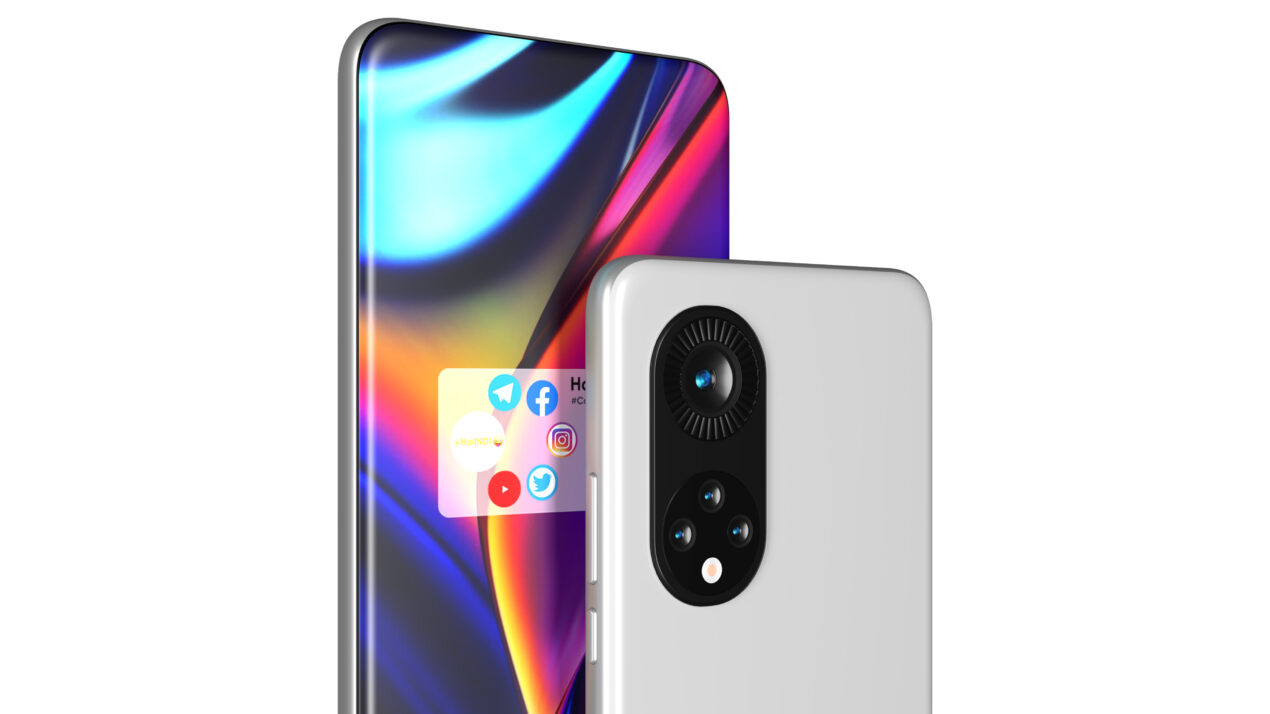 Due render ci mostrano il concetto Huawei di smartphone full-view display