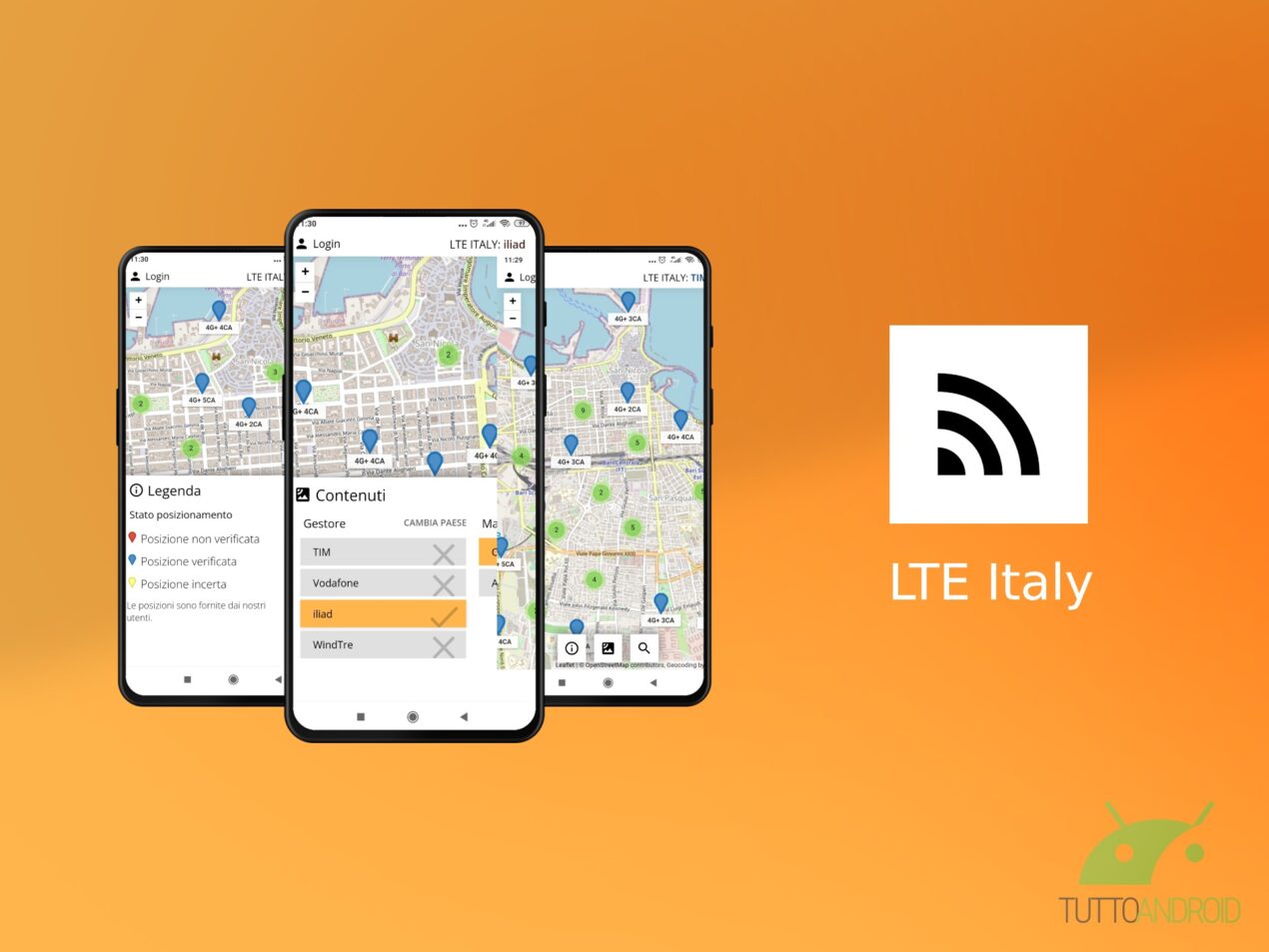 L'app LTE Italy confronta copertura e prestazioni delle reti degli operatori
