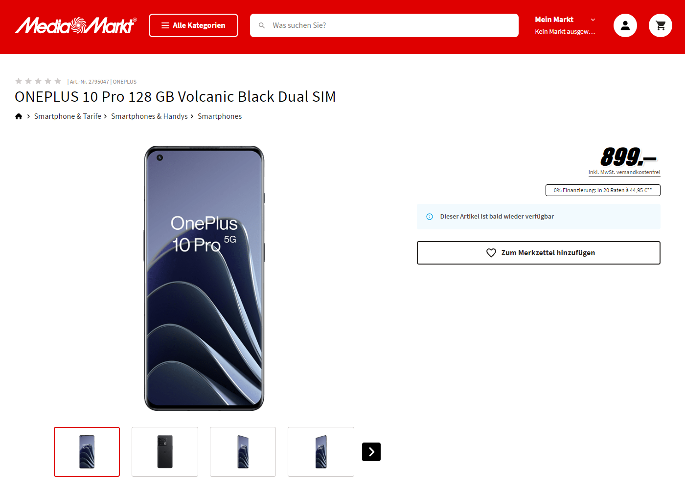 OnePlus 10 Pro è apparso sullo store online di MediaMarkt