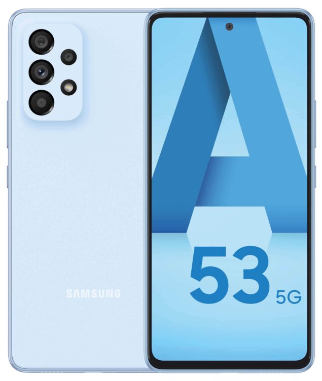 Samsung Galaxy A53 5G render celeste