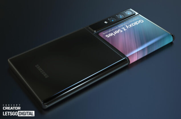 Concept dello smartphone con display flessibile di Samsung