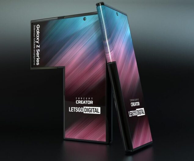 Concept dello smartphone con display flessibile di Samsung