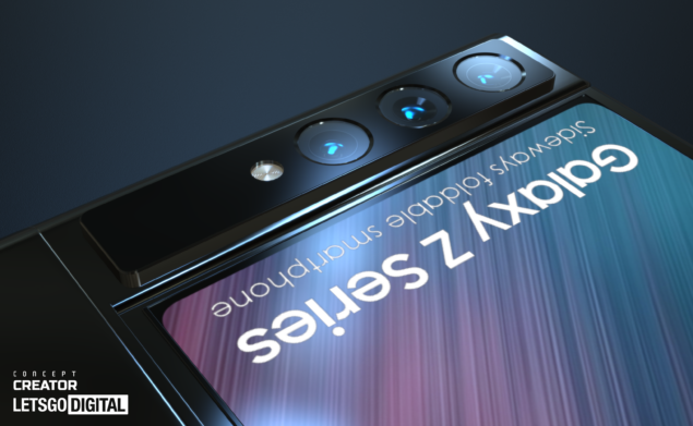Concept dello smartphone con display flessibile di Samsung