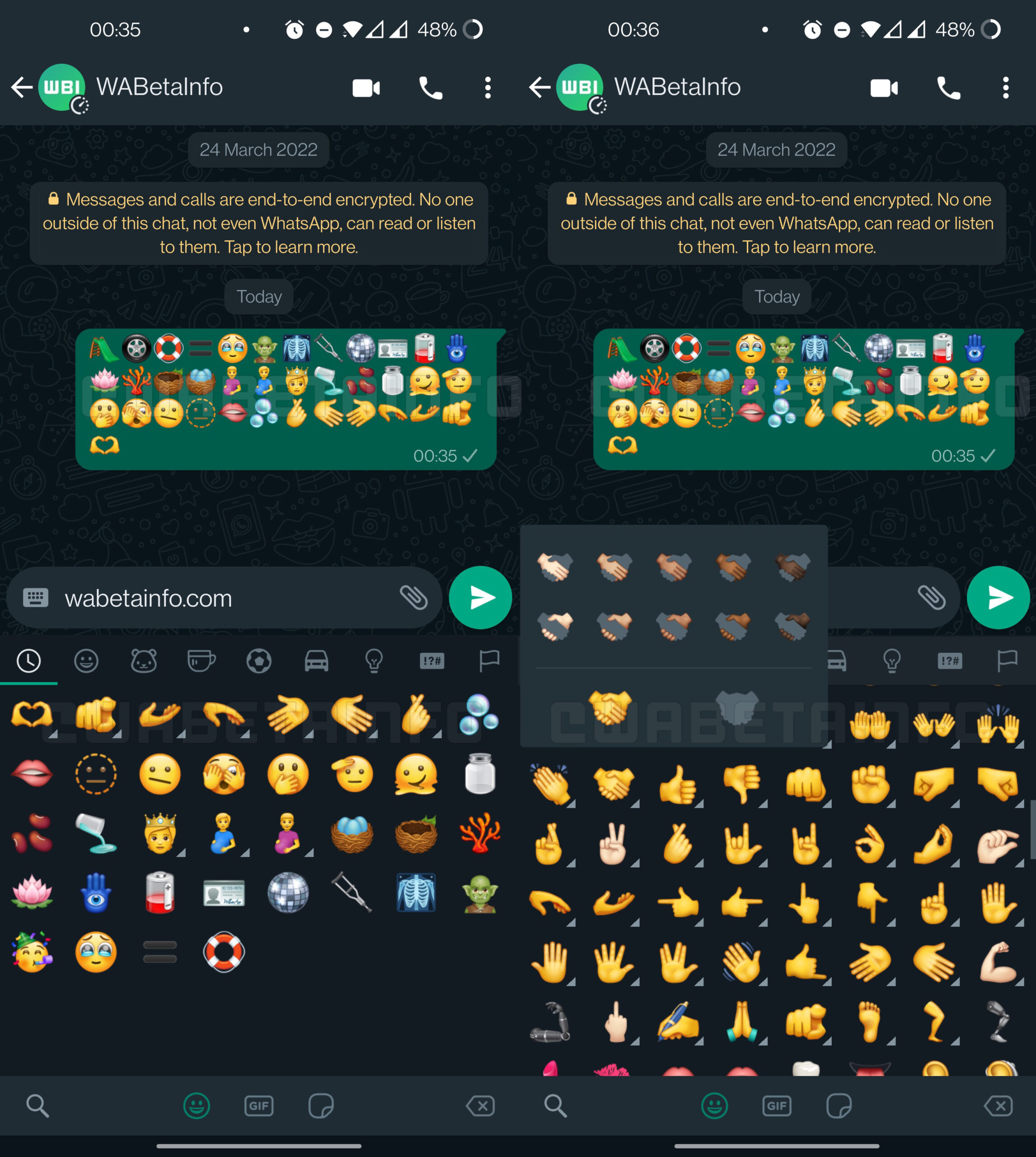 Le nuove emoji in WhatsApp Beta 2.22.8.8