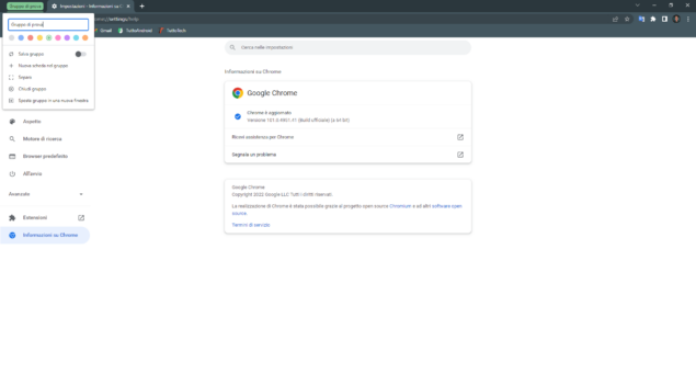 Google Chrome 101 nuova opzione gruppi di schede