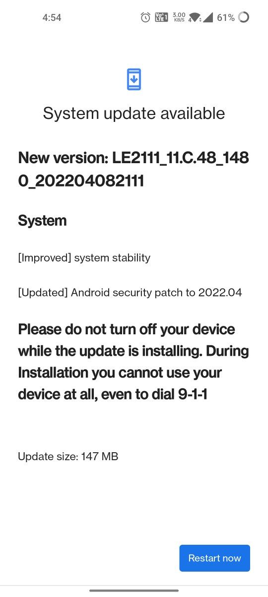 OnePlus 9 OnePlus 9 Pro aggiornamento aprile 2022
