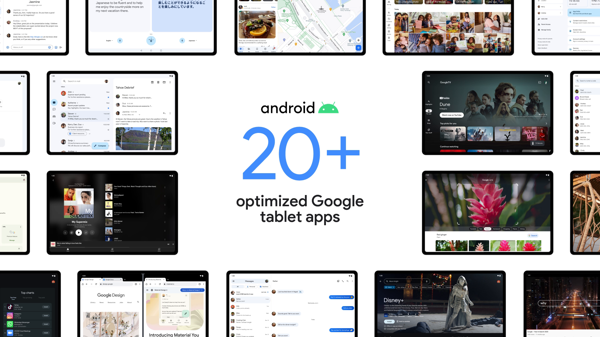 App Google ottimizzate per l'uso sui tablet