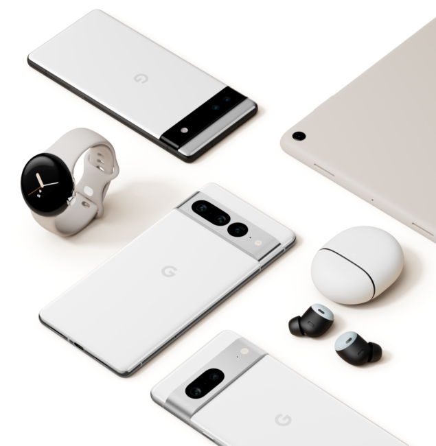 Google Pixel 6a, Google Pixel 7 Pro, Pixel 7, Pixel Buds Pro, Pixel Watch, tablet