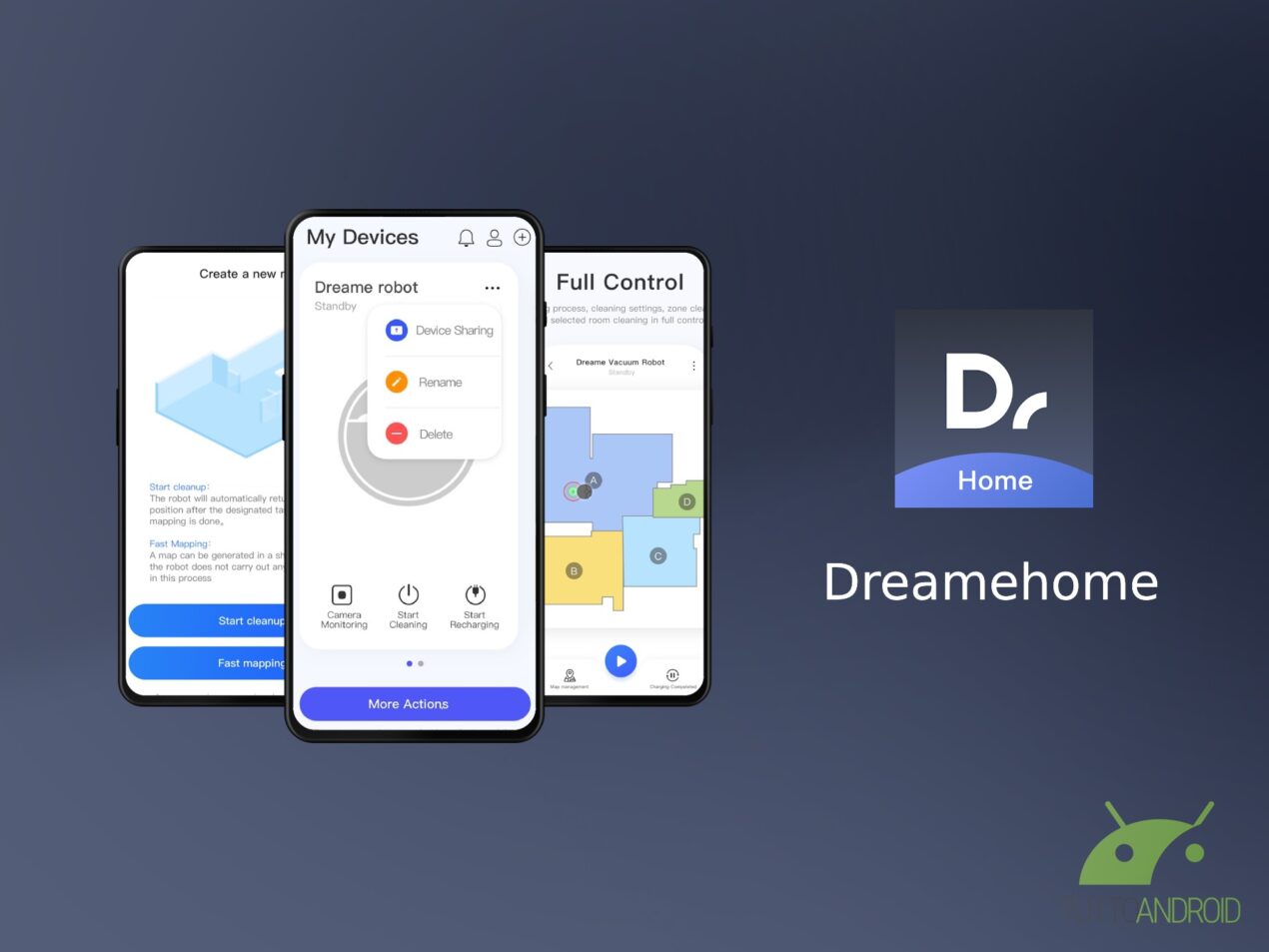 Dreamehome permette di controllare le funzioni del proprio robot lavapavimenti