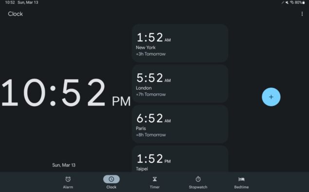 Google Orologio vecchia UI