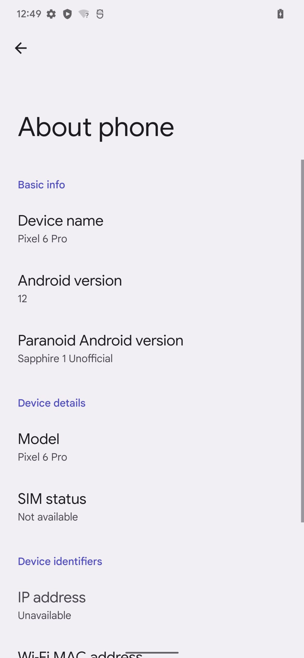 Paranoid Android Sapphire Google Pixel 6 Pro