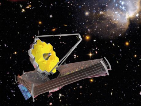 rappresentazione telescopio James Webb