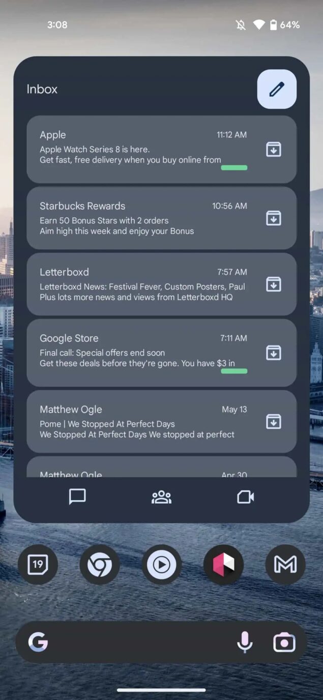 widget Gmail