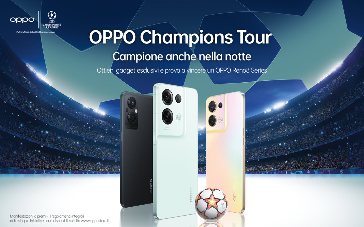 OPPO porta la Champions League in giro per l'Italia con una nuova iniziativa