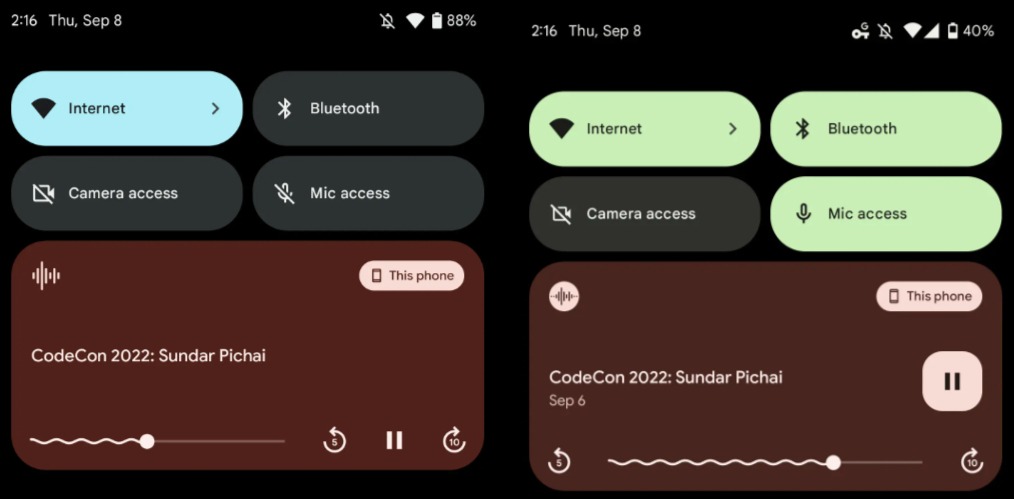 Pixel Recorder 3.7 confronto Android 13 Android 12