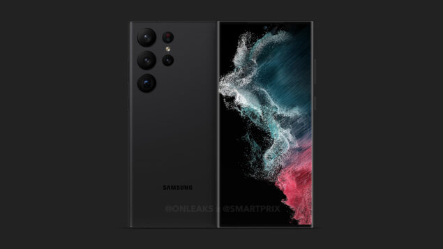 Render Samsung Galaxy S23 Ultra in colorazione nera