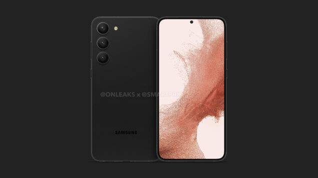 Samsung Galaxy S23+ render in colorazione nera