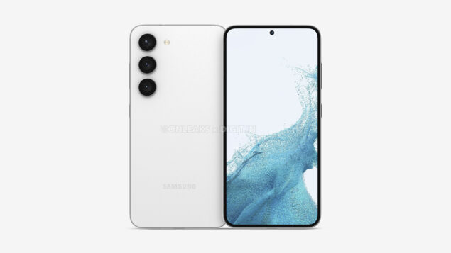 Samsung Galaxy S23 render in colorazione bianca