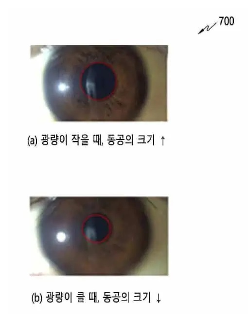 Samsung brevetto sblocco con il volto tramite due UDC con riconoscimento dimensione delle pupille