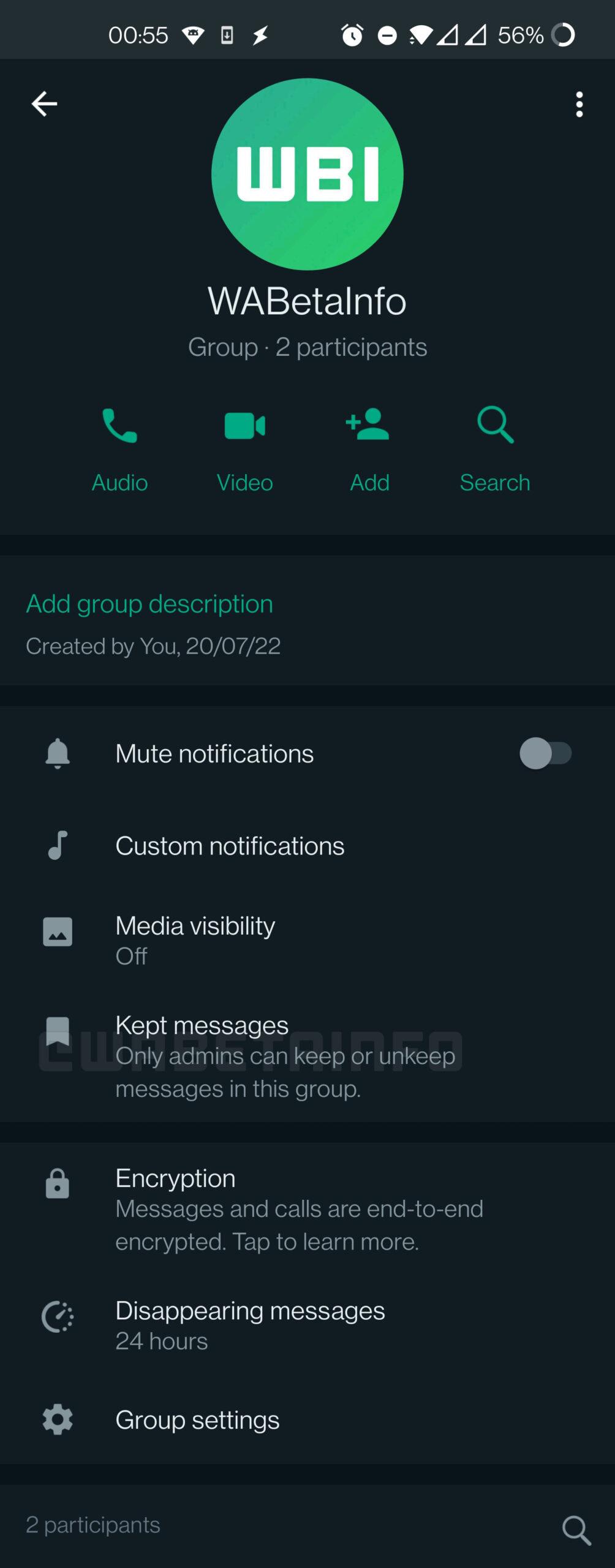 whatsapp beta salvare messaggi effimeri