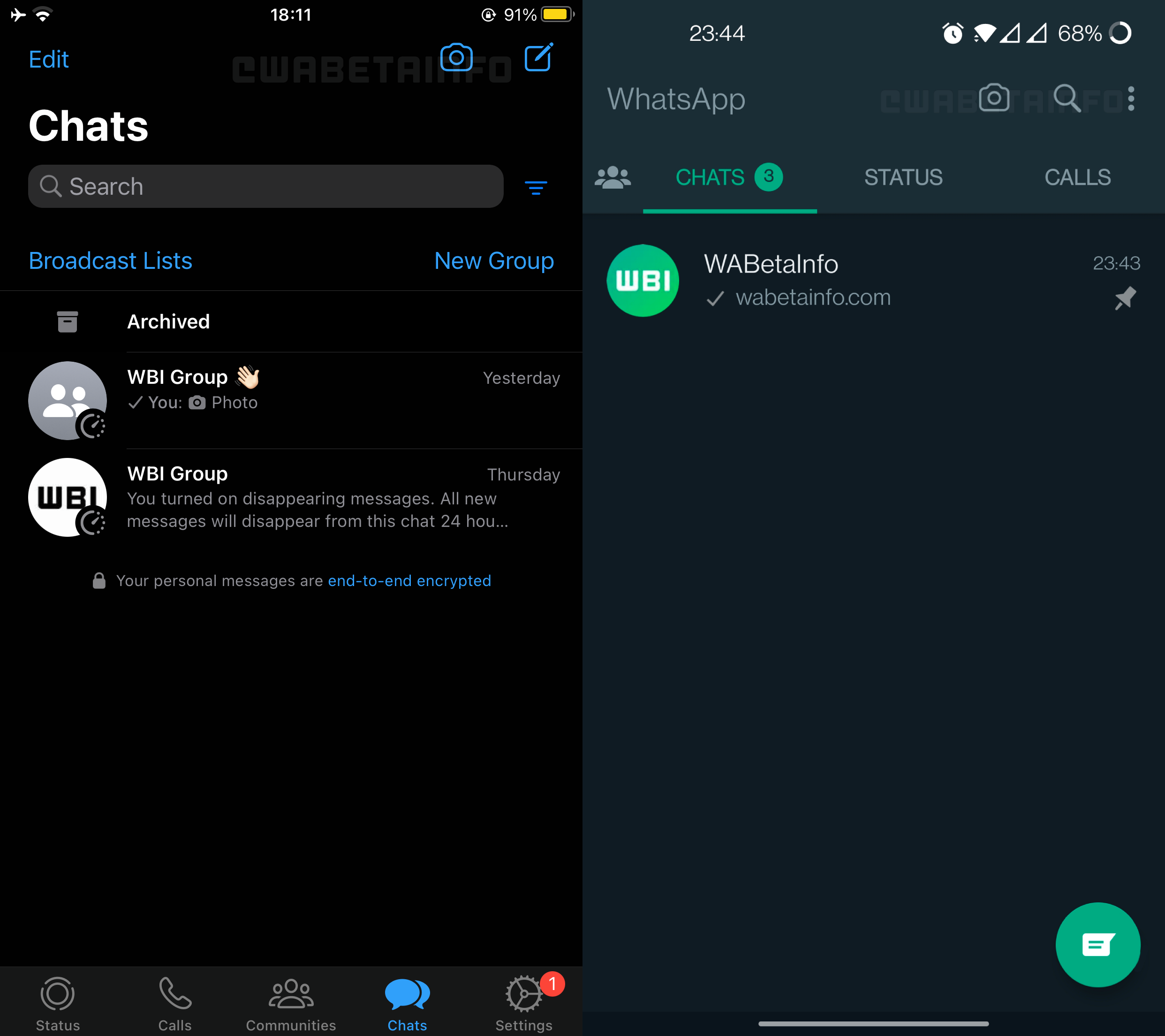 WhatsApp Beta per Android e iOS nuova scorciatoia fotocamera