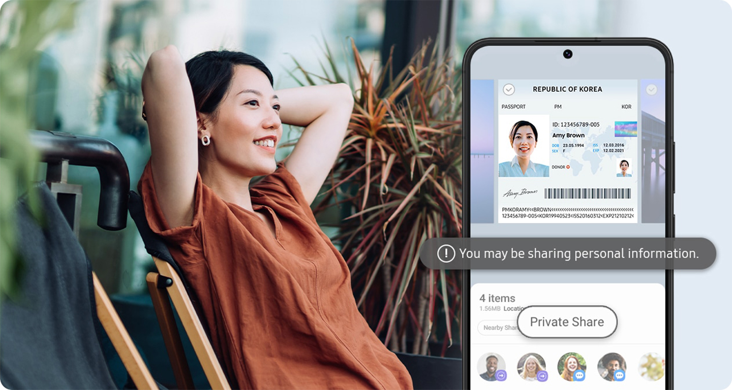 Samsung One UI 5 avviso condivisione info personali