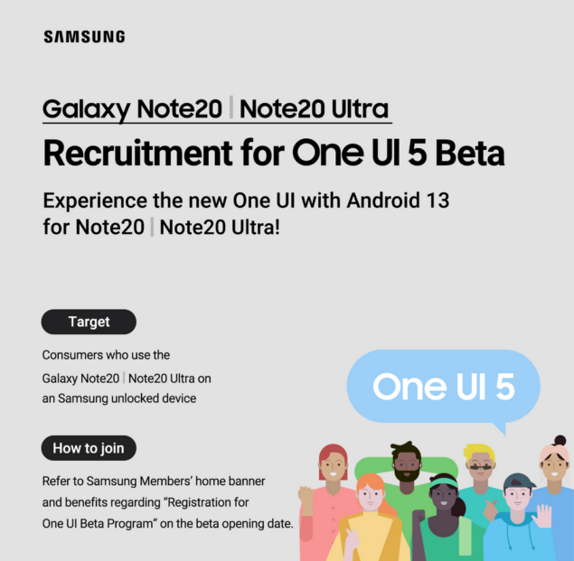One UI 5 beta Samsung Galaxy Note 20 e Note 20 Ultra 5G