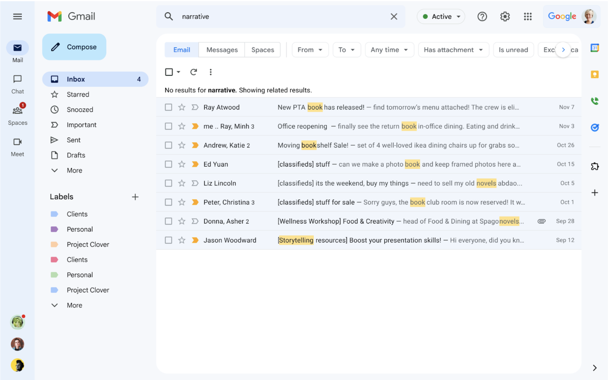 Gmail Web risultati di ricerca correlati