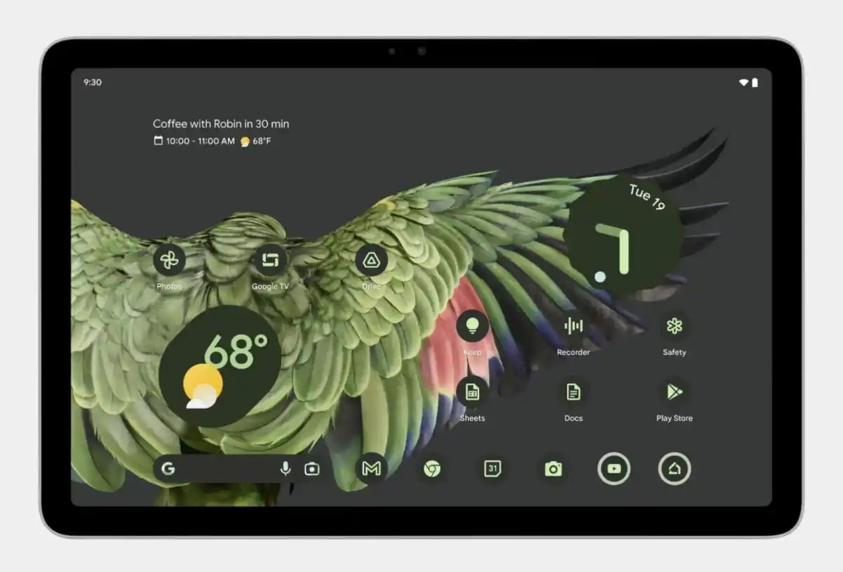 Google Pixel Tablet homescreen