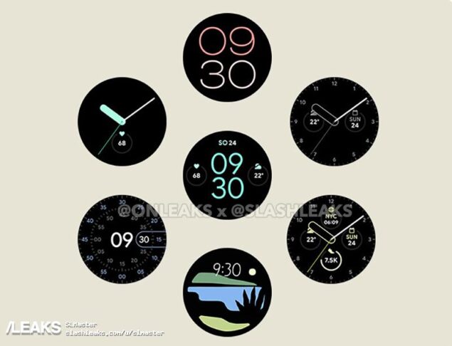 Google Pixel Watch materiale pubblicitario watch face