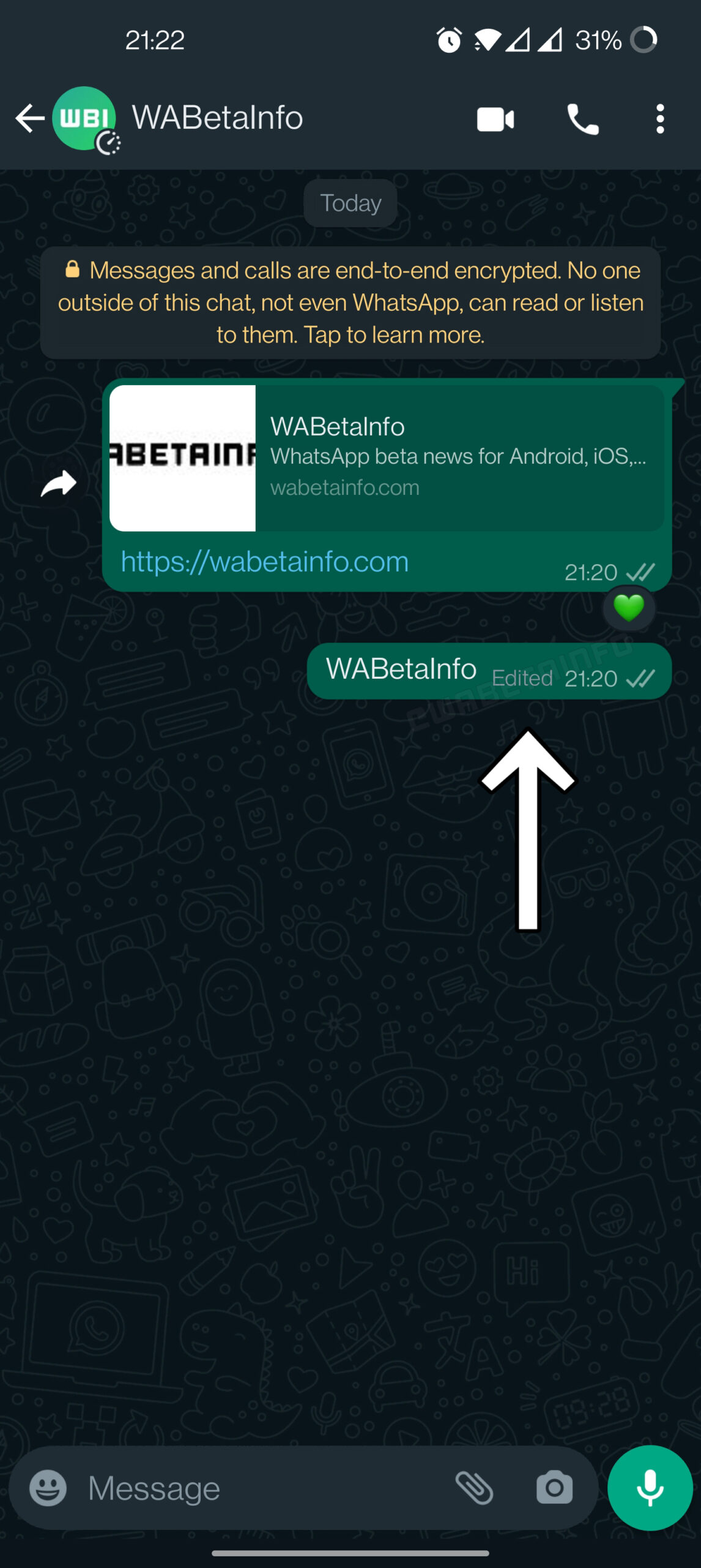 whatsapp etichetta messaggi modificati