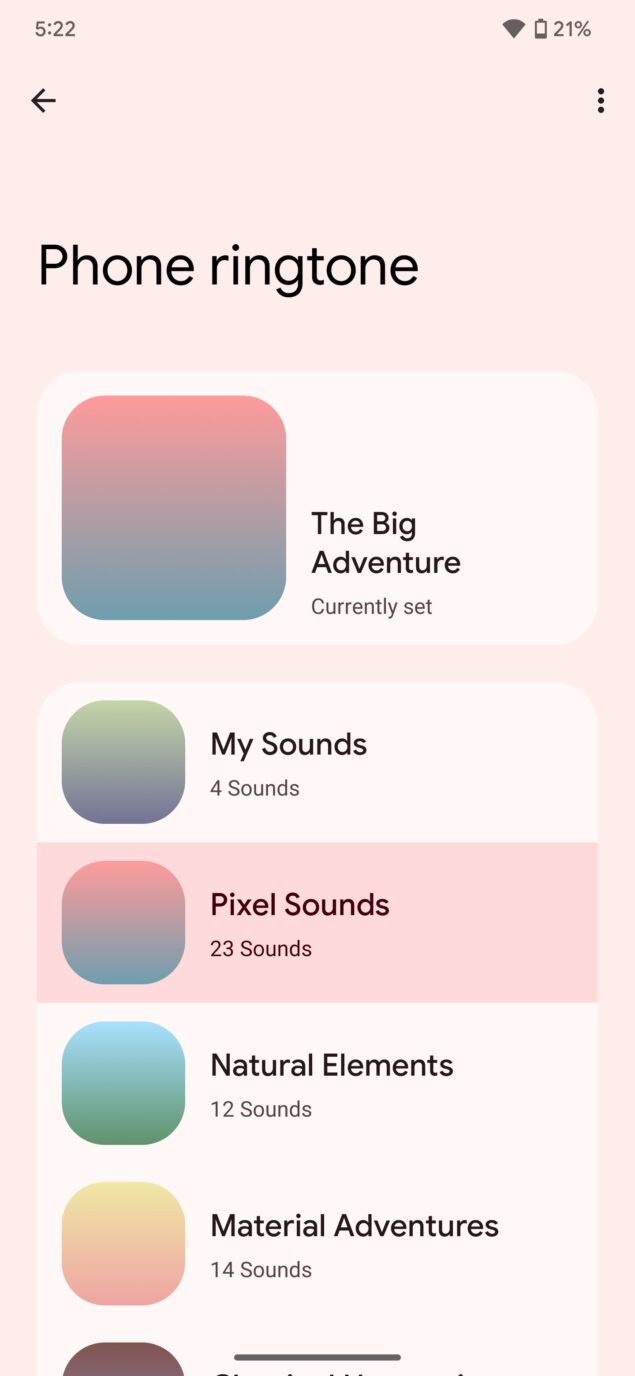 Natural Elements app Suoni Pixel
