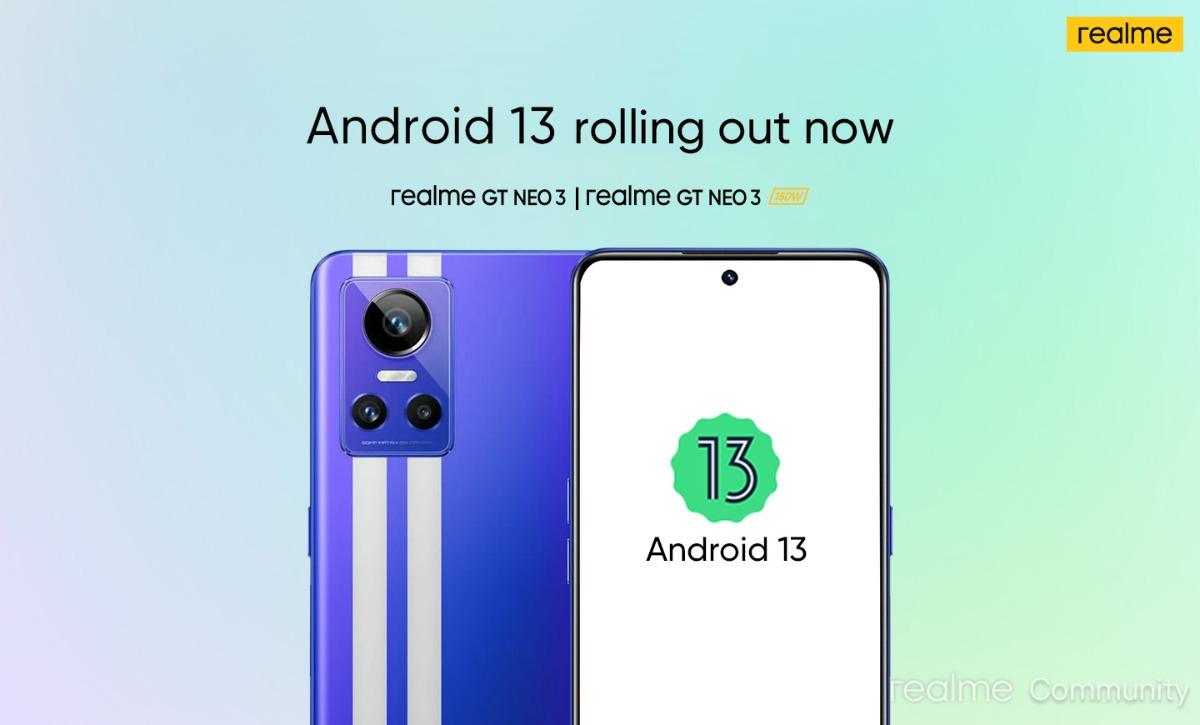 realme gt neo 3 aggiornamento android 13 