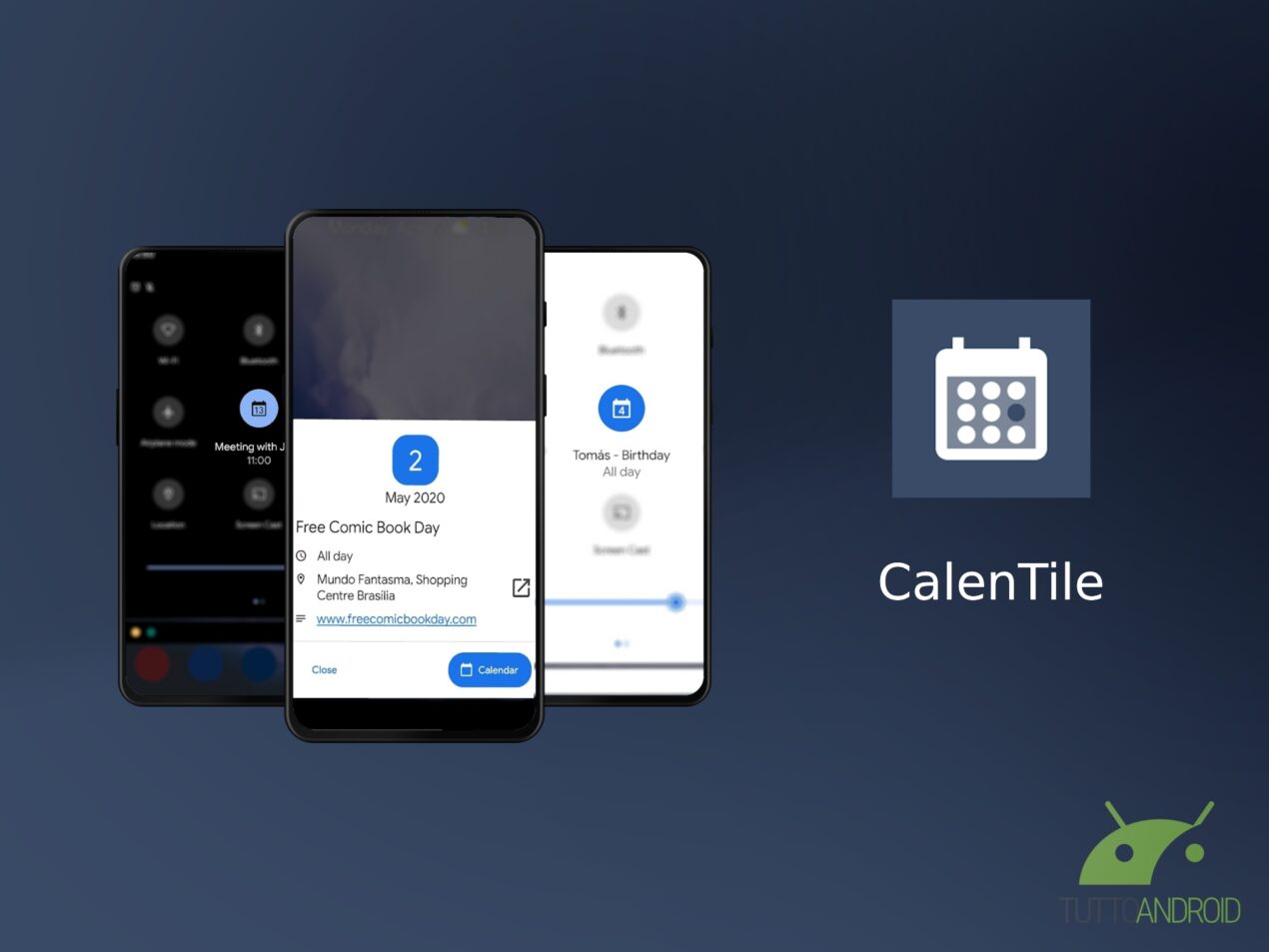 CalenTile porta eventi e calendario nella tendina delle notifiche