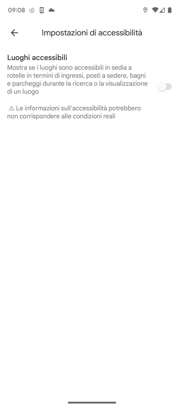 Google Maps Luoghi accessibili