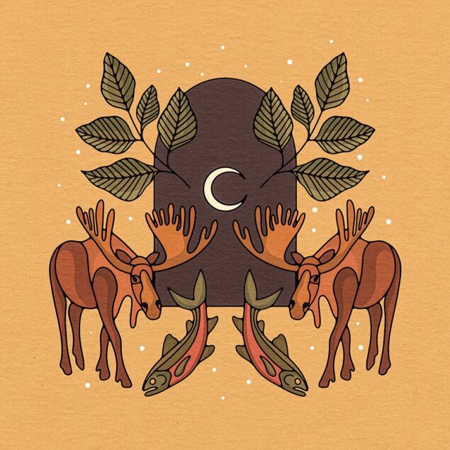 Uno dei wallpaper per il Native American Heritage Month della collezione di sfondi per i Google Pixel, realizzato dall'artista Alanah Astehtsi Otsistohkwa Jewell, in arte Morningstar.