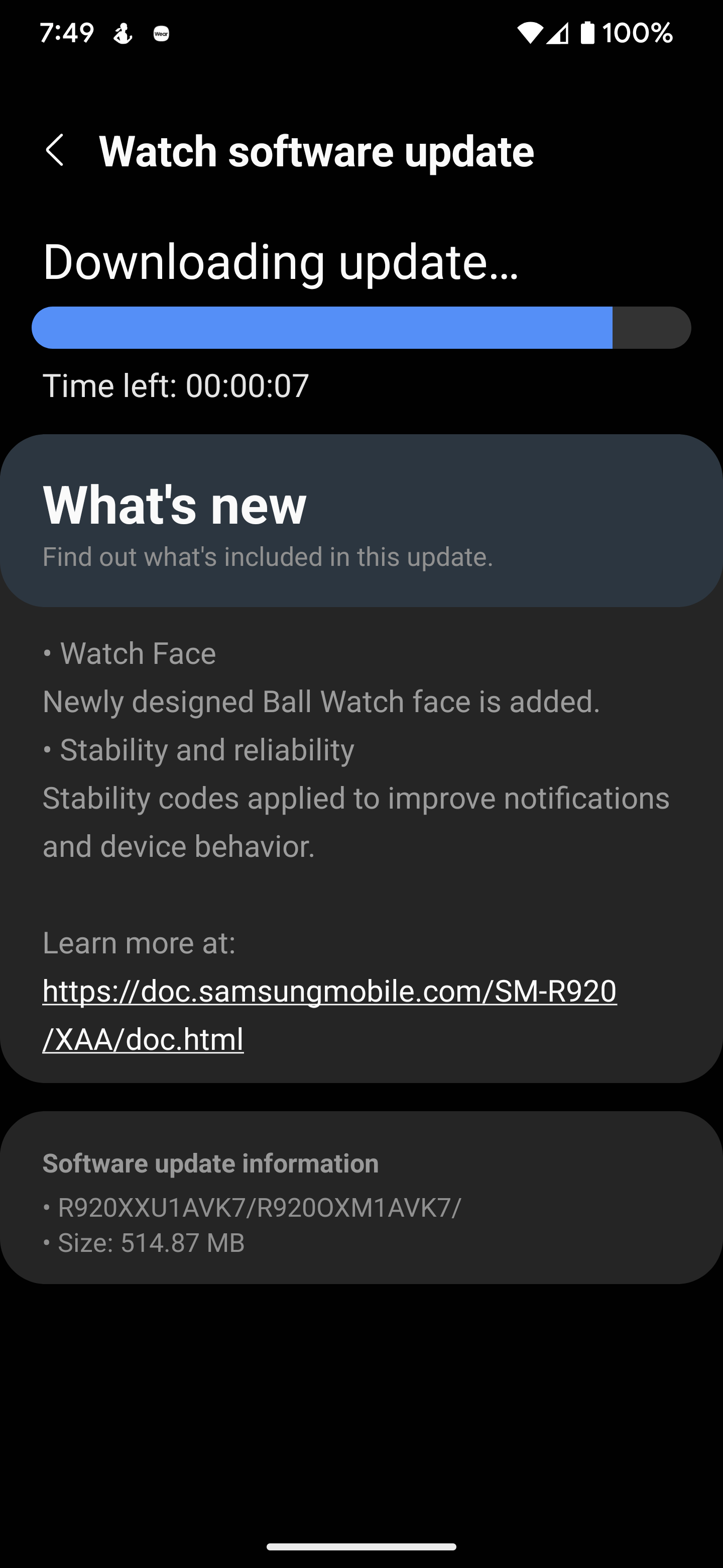 Samsung Galaxy Watch5 aggiornamento novembre 2022